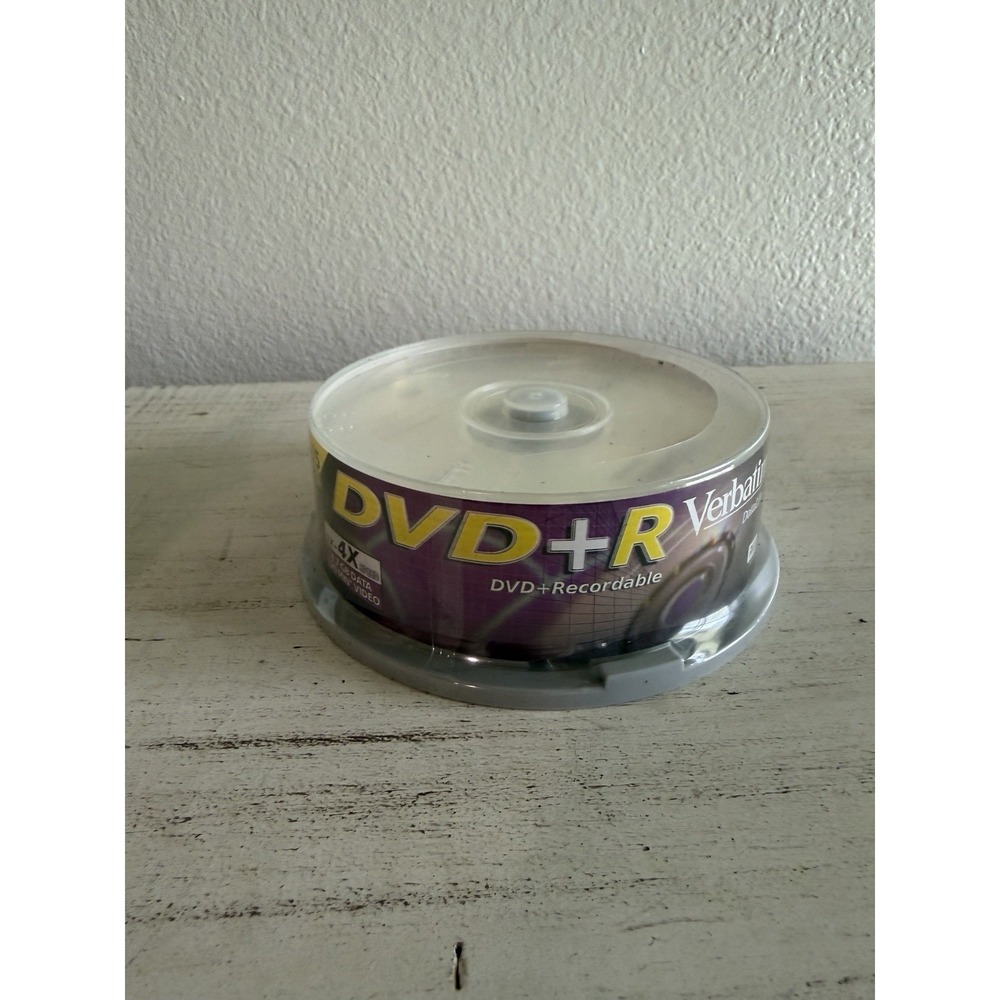 NEW SEALED Pack of 25 Verbatim DVD+R 4.7 GB .4X Speed